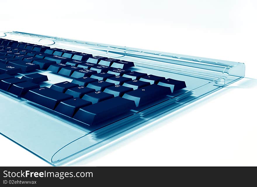 Transparent keyboard, quality 3d render