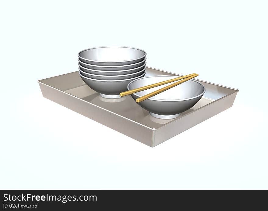 Chopsticks and bowl