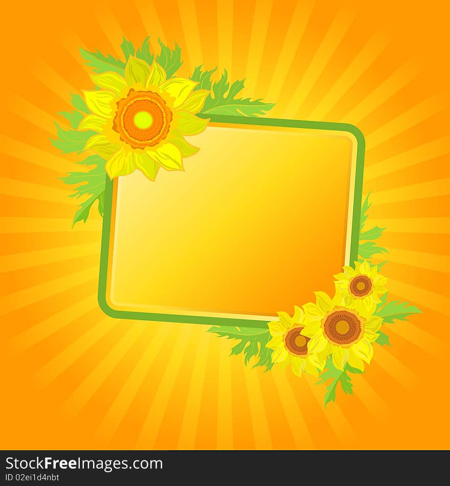 Banner With Sunflowers