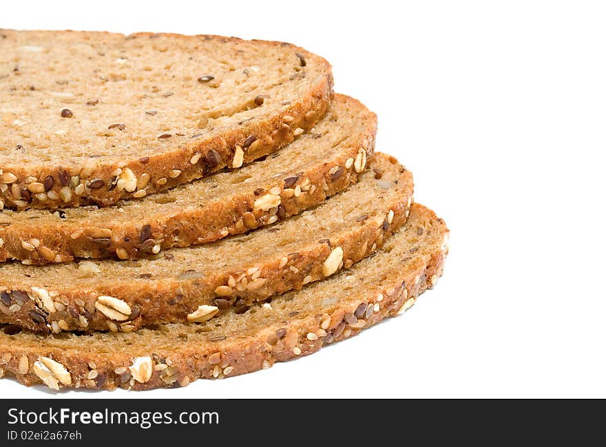 Slices of bread with grains. Slices of bread with grains