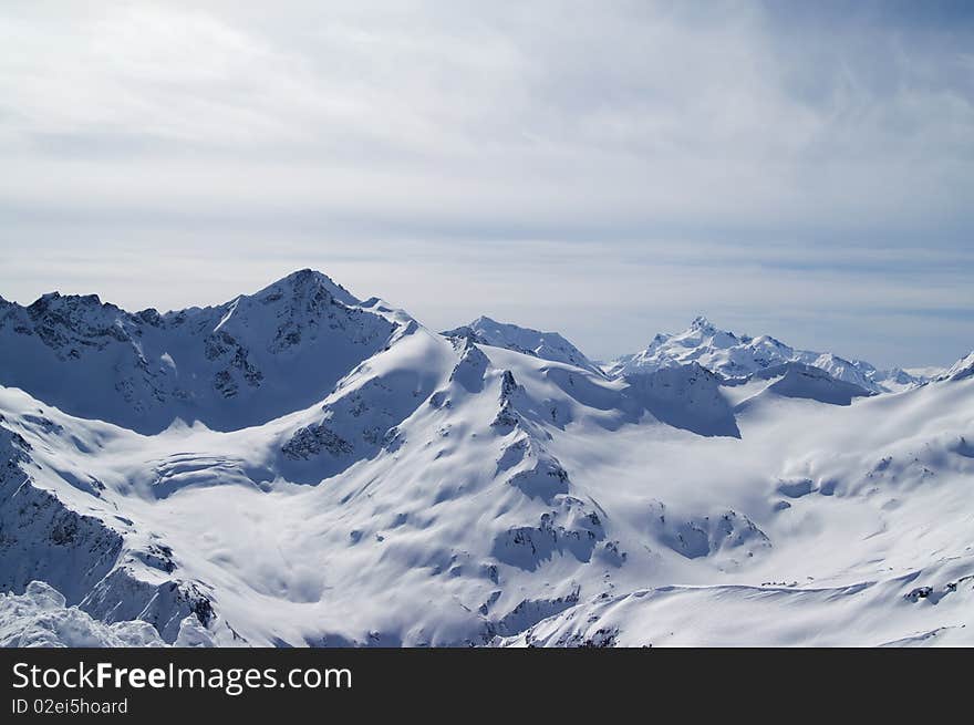 Caucasus Mountains. View from Elbrus.