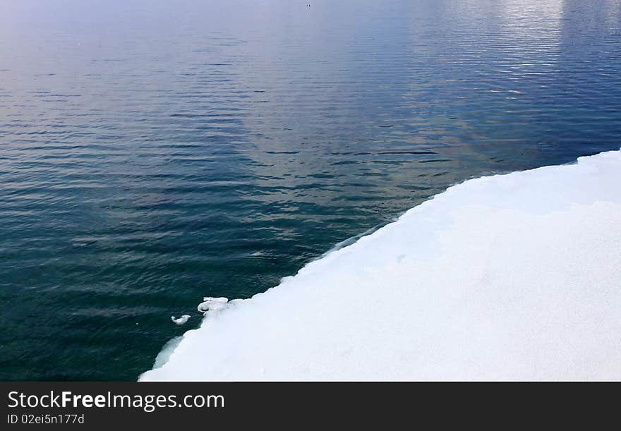 Lake Baikal. Spring. Close up.