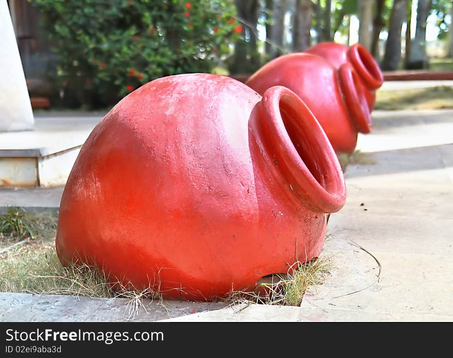 Still Life Of Tree Clay Pots