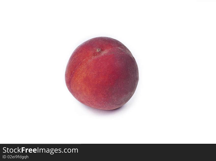 Peach on white background