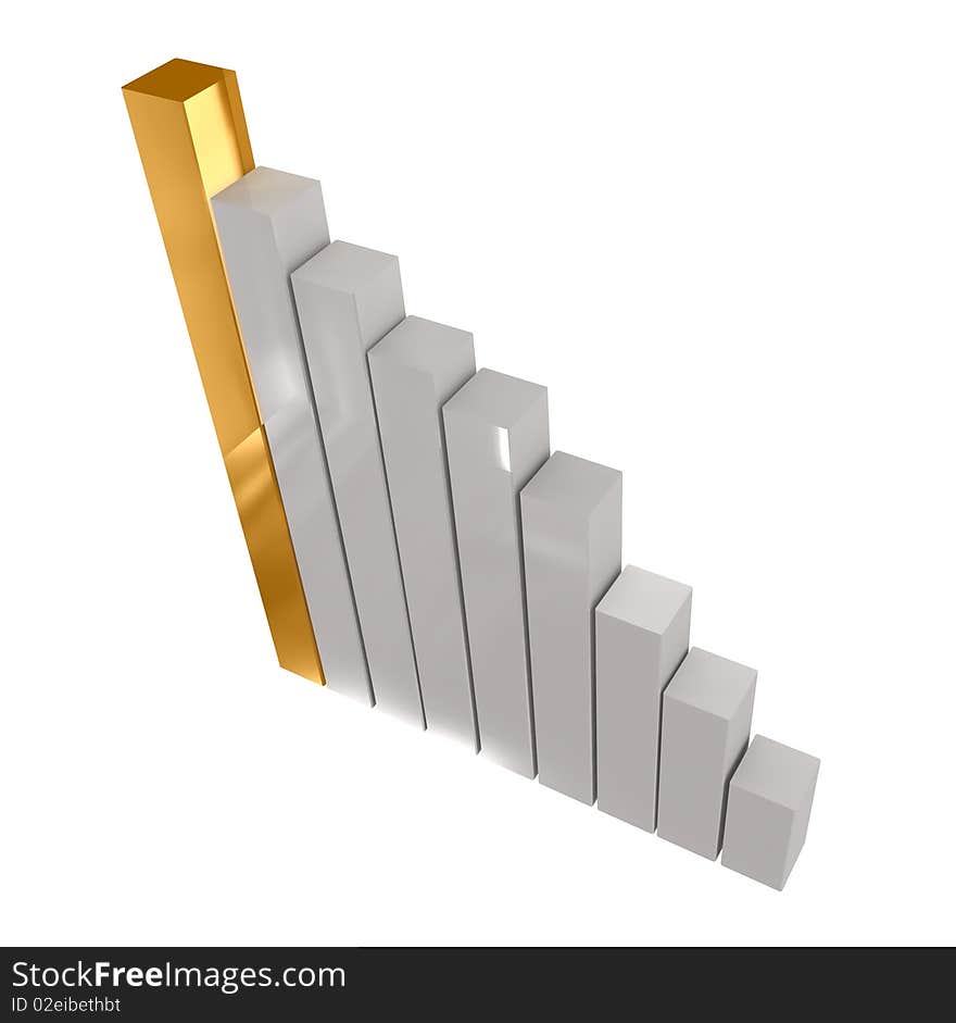 3d bar graph on white background