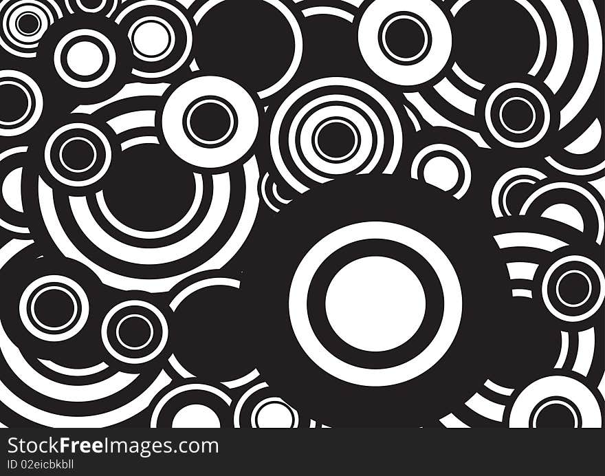 Black and white seamless circle background