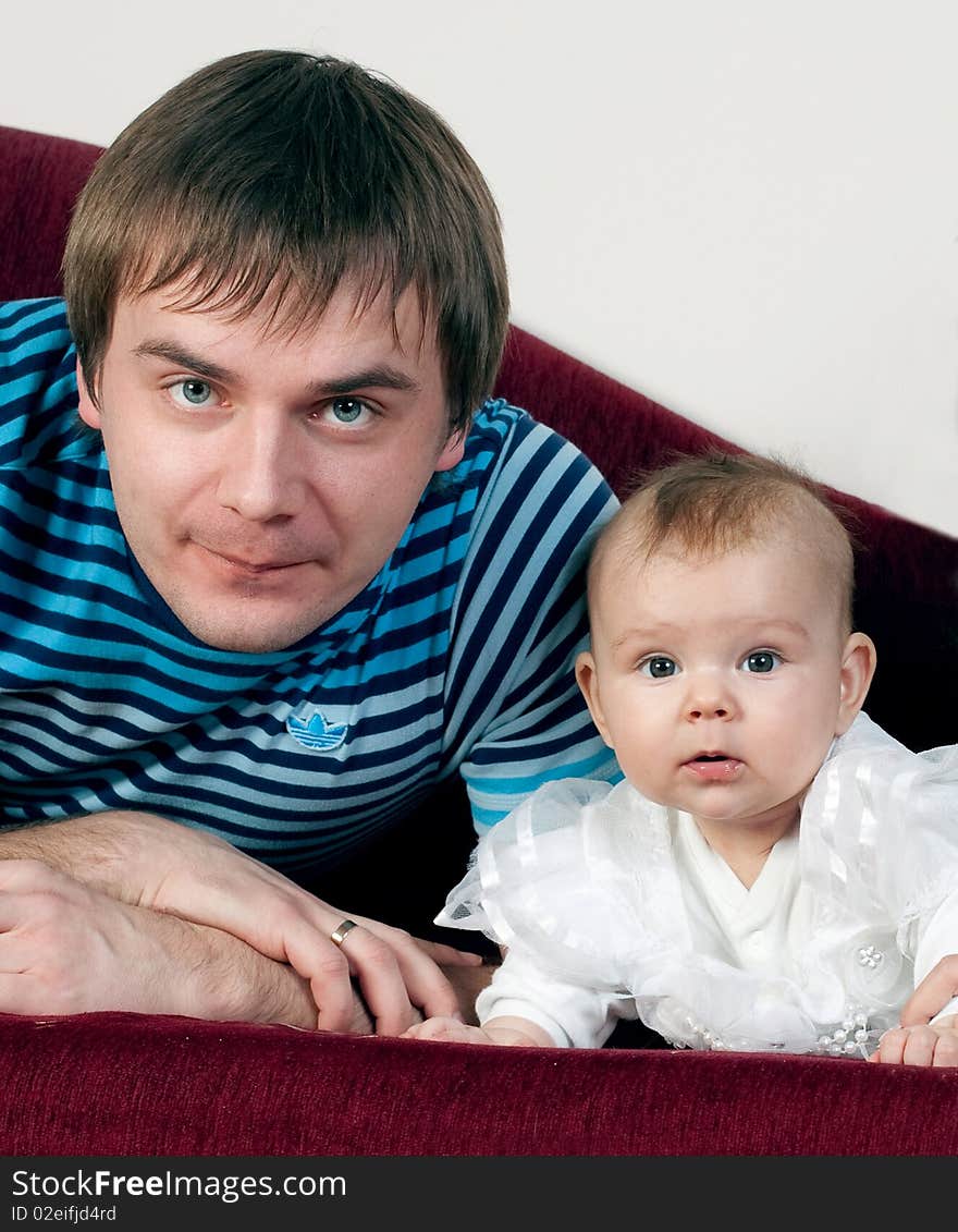 Father and daughter at home. Father and daughter at home