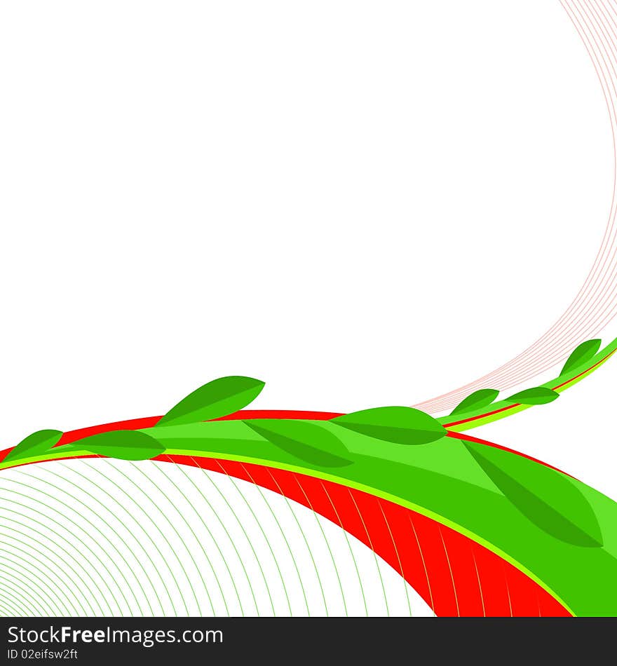 Green and red Spring Abstract background with flower shapes. Green and red Spring Abstract background with flower shapes