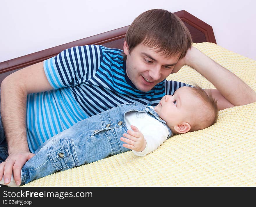 Father's love. Cute baby with father.