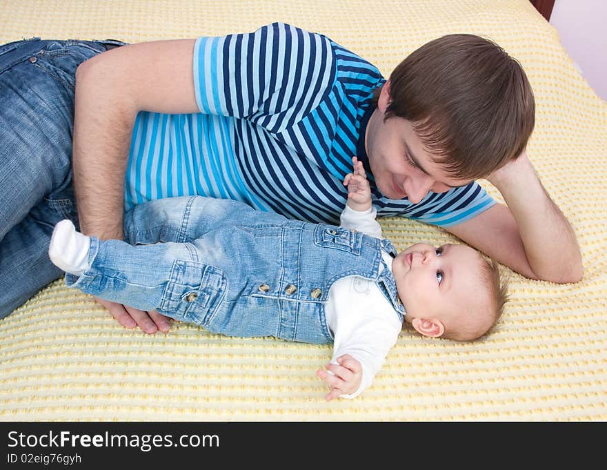 Father's love. Cute baby with father.