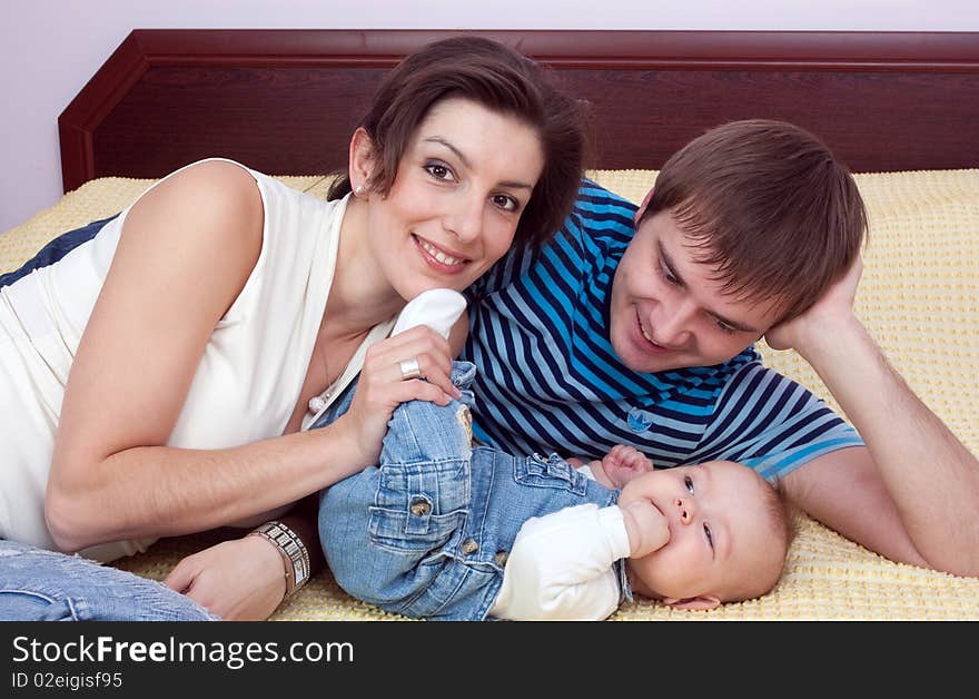 Family happy sitting on the sofa. Family happy sitting on the sofa