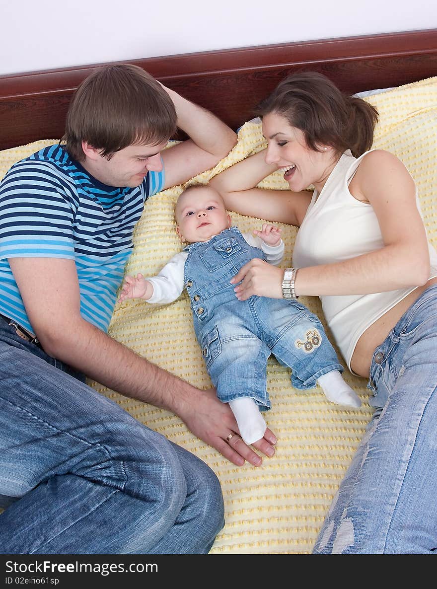 Family happy sitting on the sofa. Family happy sitting on the sofa