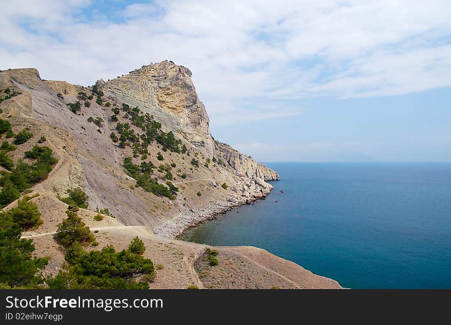 The image of Sea and montain. The image of Sea and montain