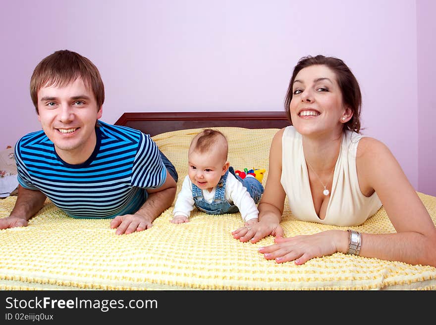 Family happy sitting on the sofa. Family happy sitting on the sofa