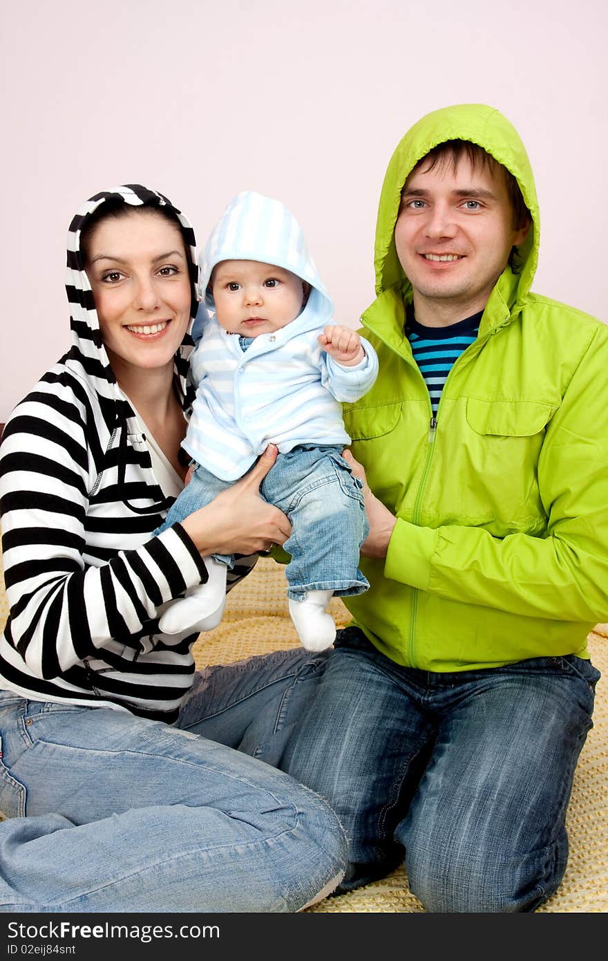 Family happy sitting on the sofa. Family happy sitting on the sofa