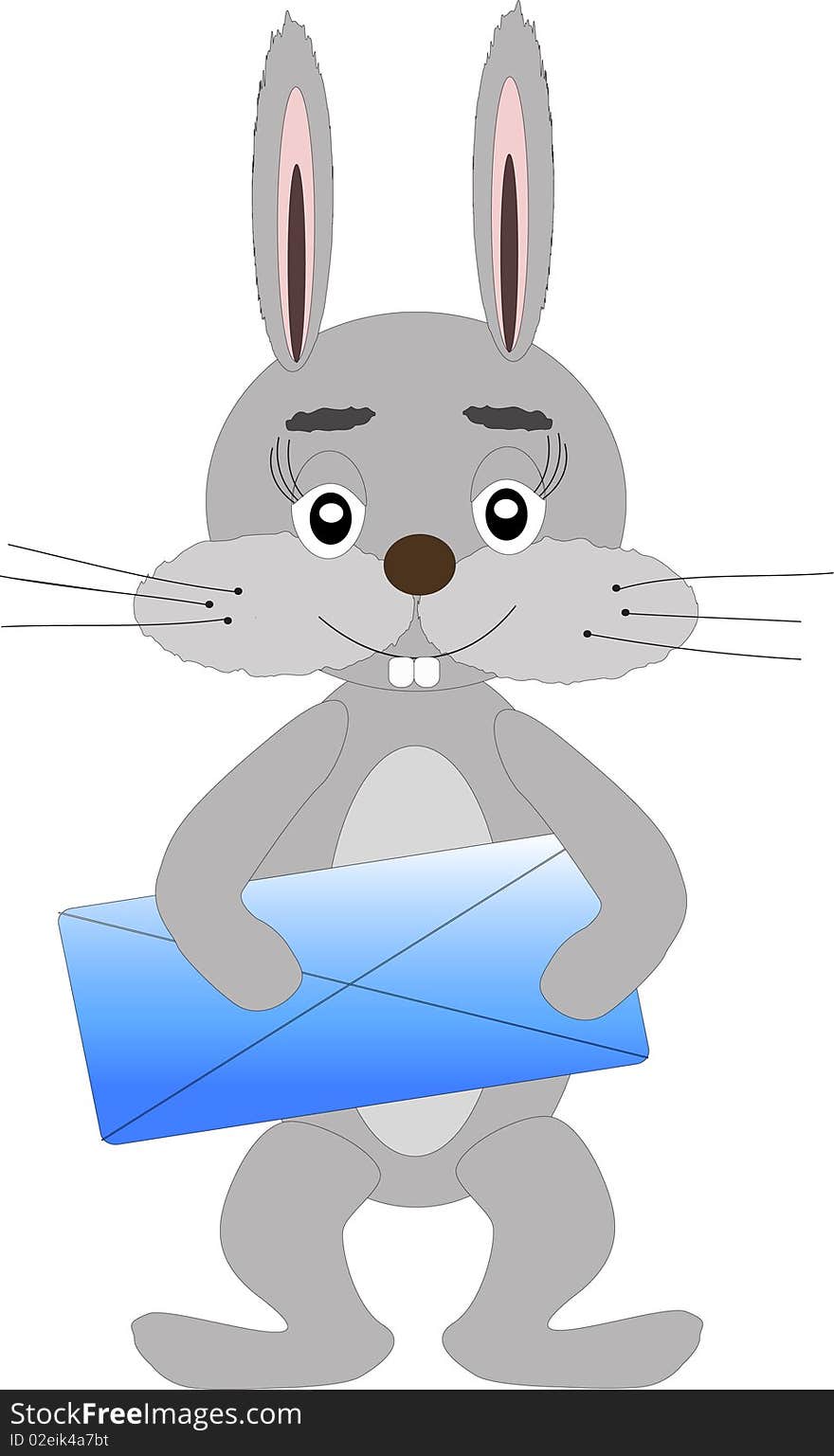 Funny rabbit holding the letter