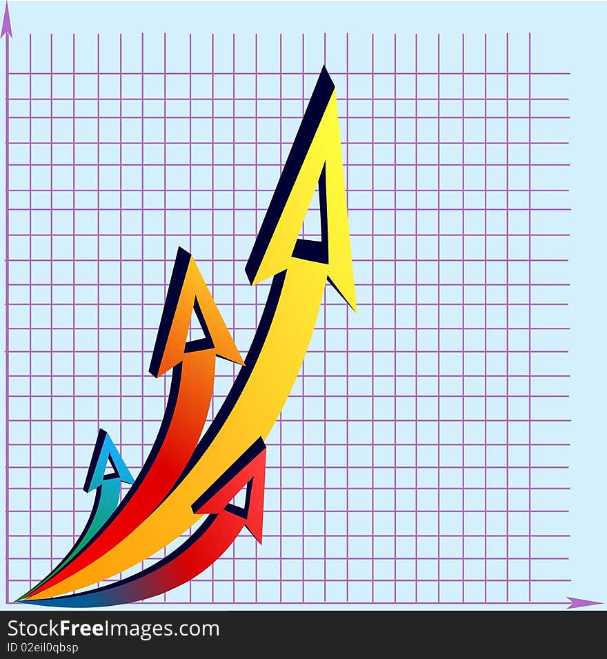 The color schedule with arrows. The color schedule with arrows