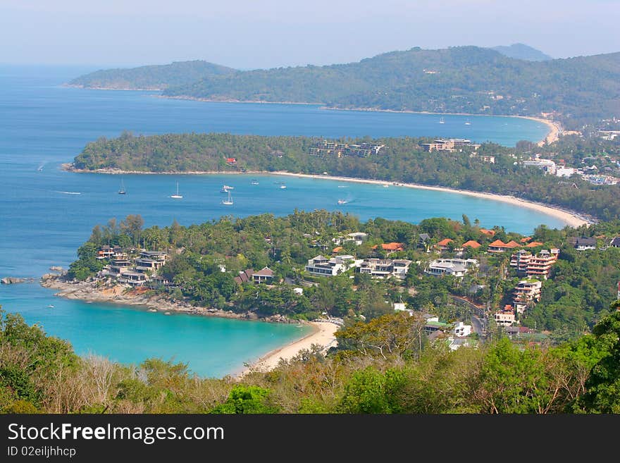 Coastline of the island in the south sea