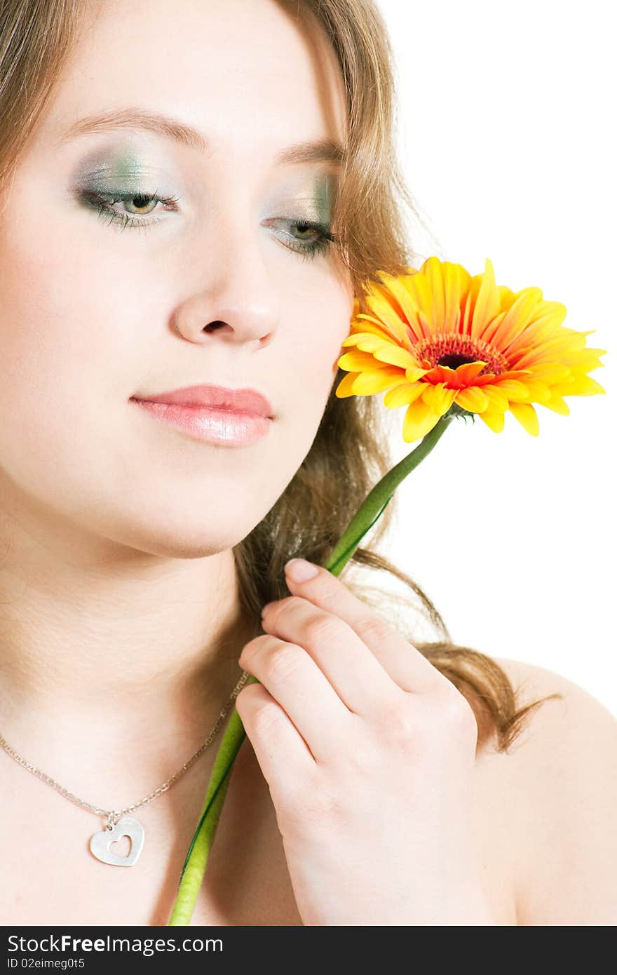 Beautiful Girl With Flower