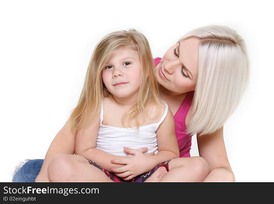 Loving mother and daughter