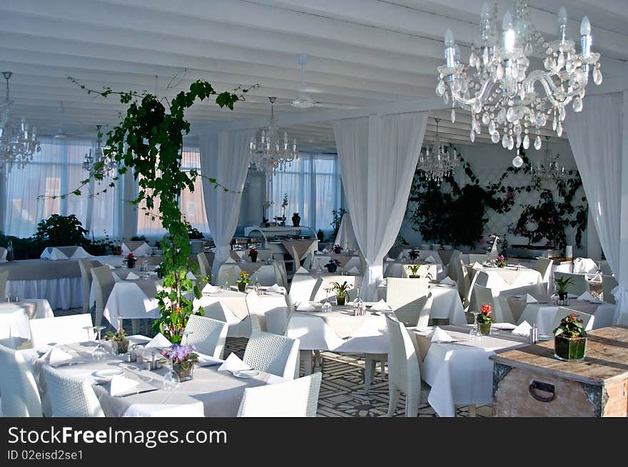 Dining Room with white Decoration. Dining Room with white Decoration