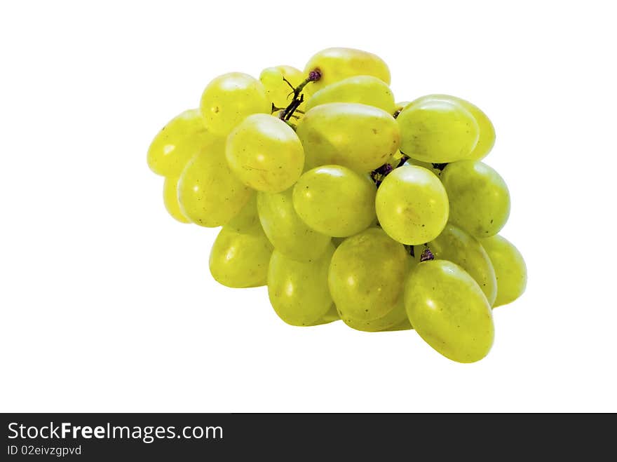 Bunch of grapes on a white background