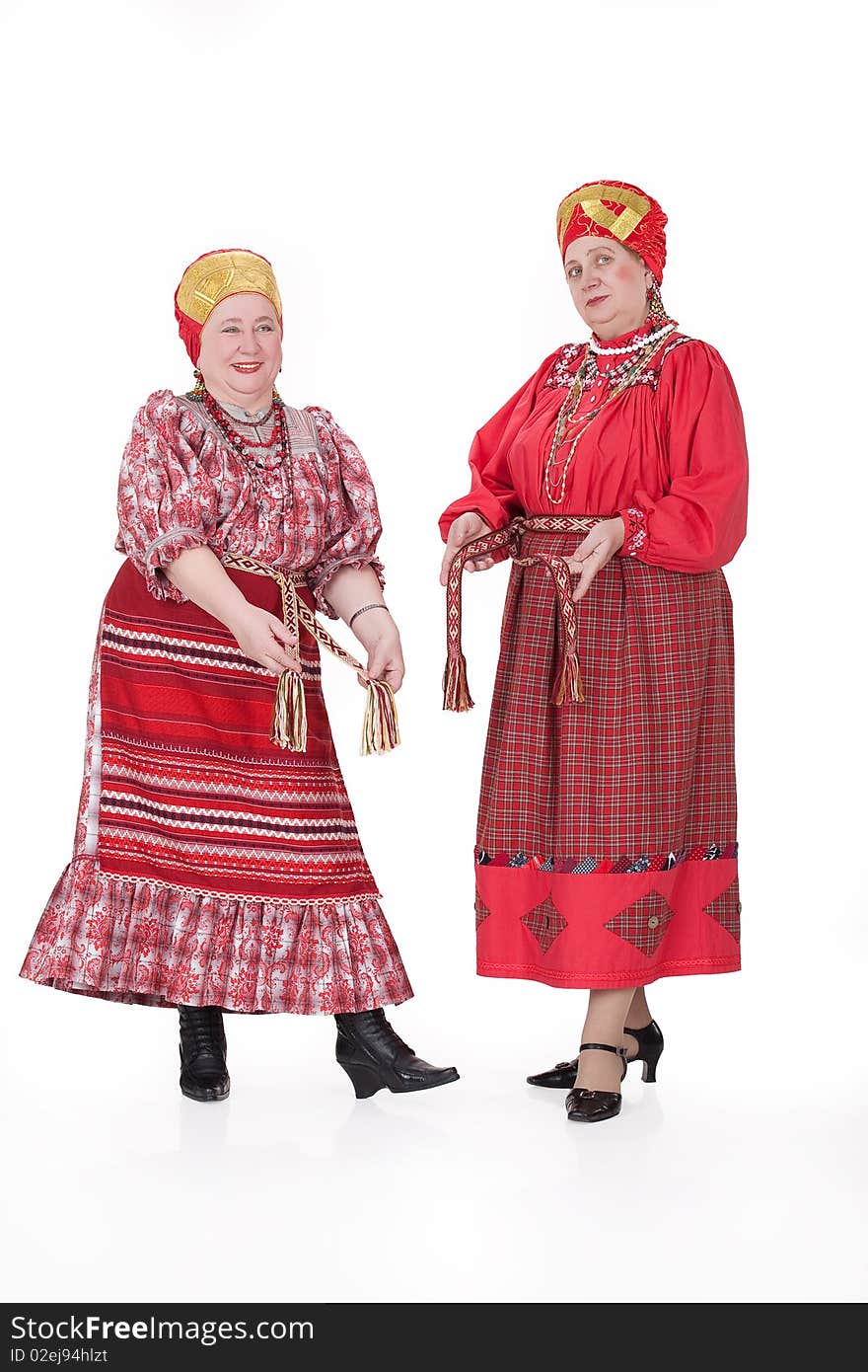 Woman In Russian Traditional Clothing