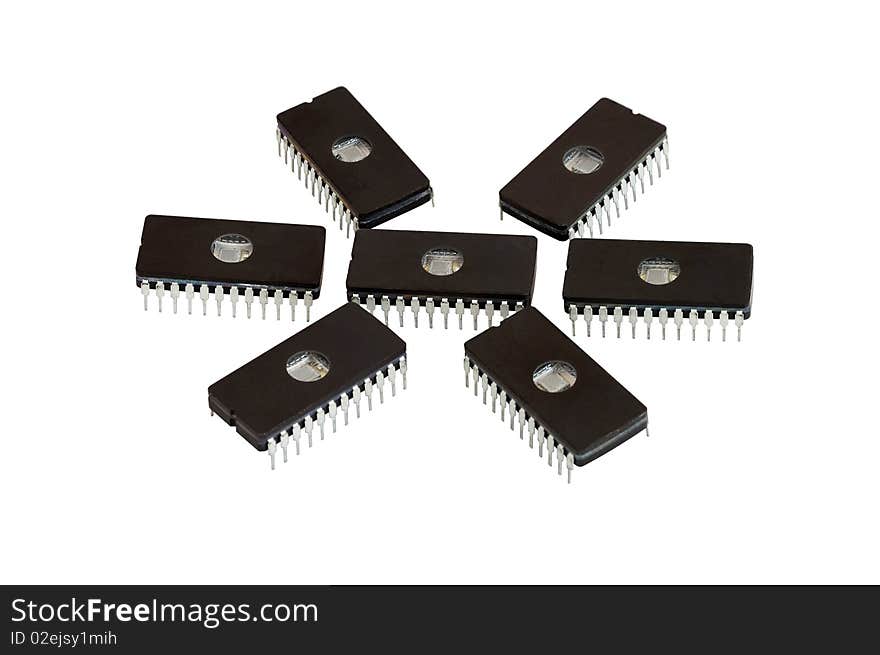 seven old chips for home computer