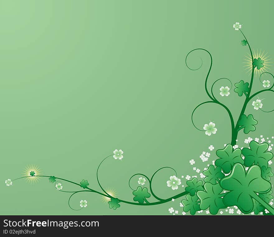 Green Flower And Leaves Pattern