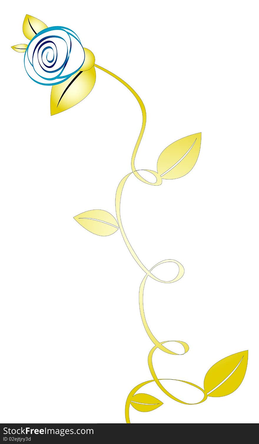 Illustration drawing of flower with yellow leaves