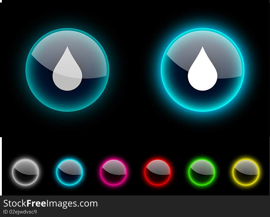 Rain realistic icons. Empty buttons included. Rain realistic icons. Empty buttons included.