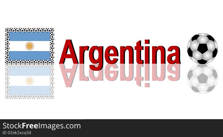 Illustration of a flag - Soccer Argentina