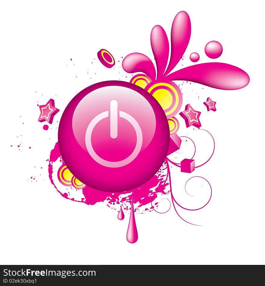 Colorful power button design on white background. Colorful power button design on white background