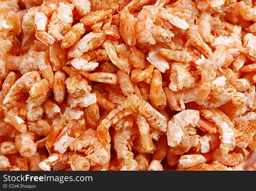 Dry shrimps in traditional chinese store