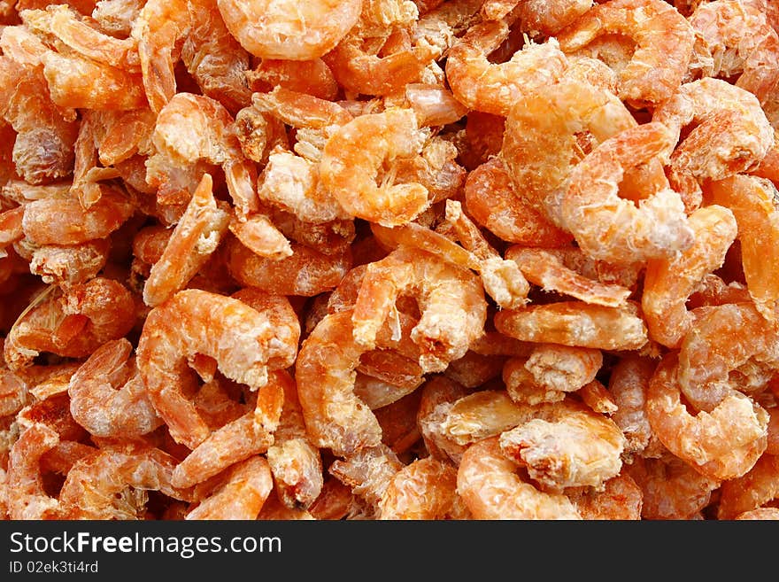 Dry shrimps in traditional chinese store