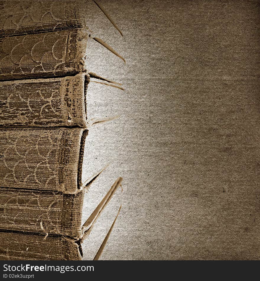 Old books on grunge background