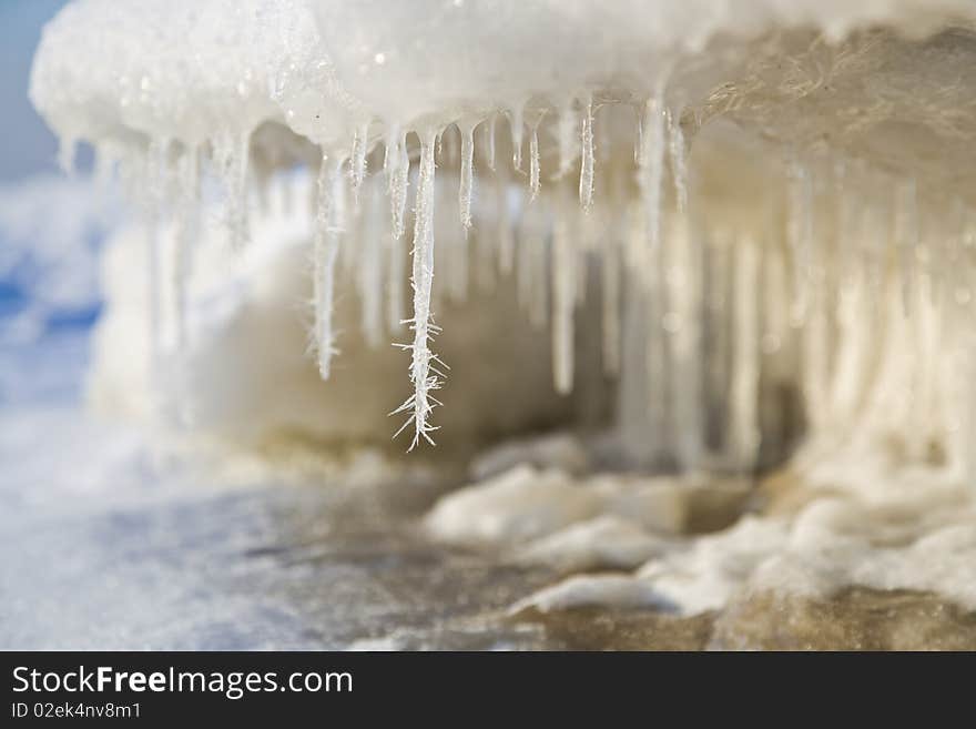 Layers of frozen seawater - Baltic sea. Layers of frozen seawater - Baltic sea