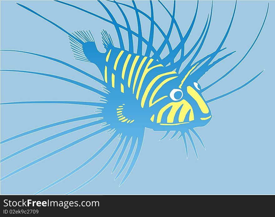 Strange blue-and-yellow fish