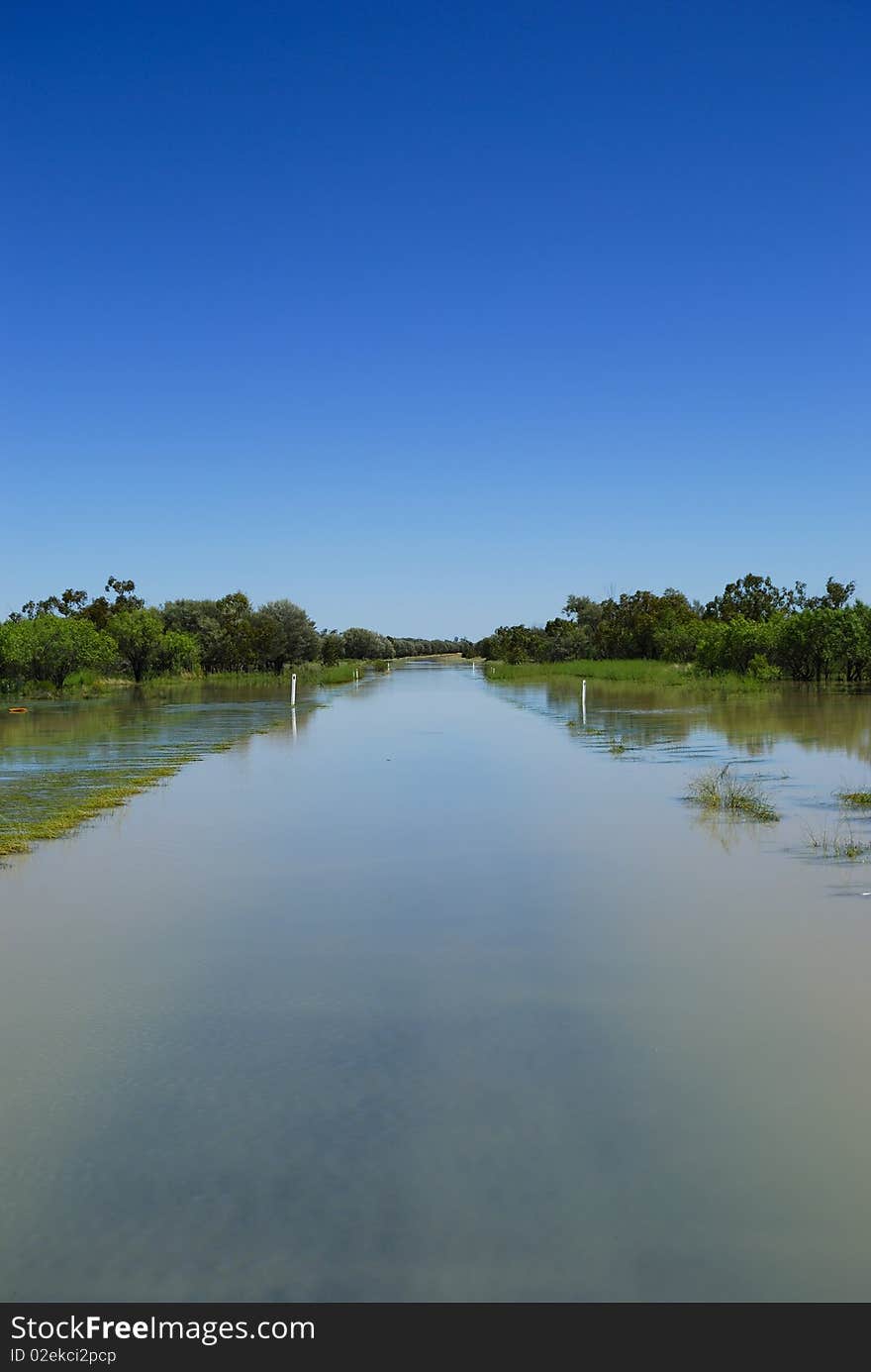 Flooded road