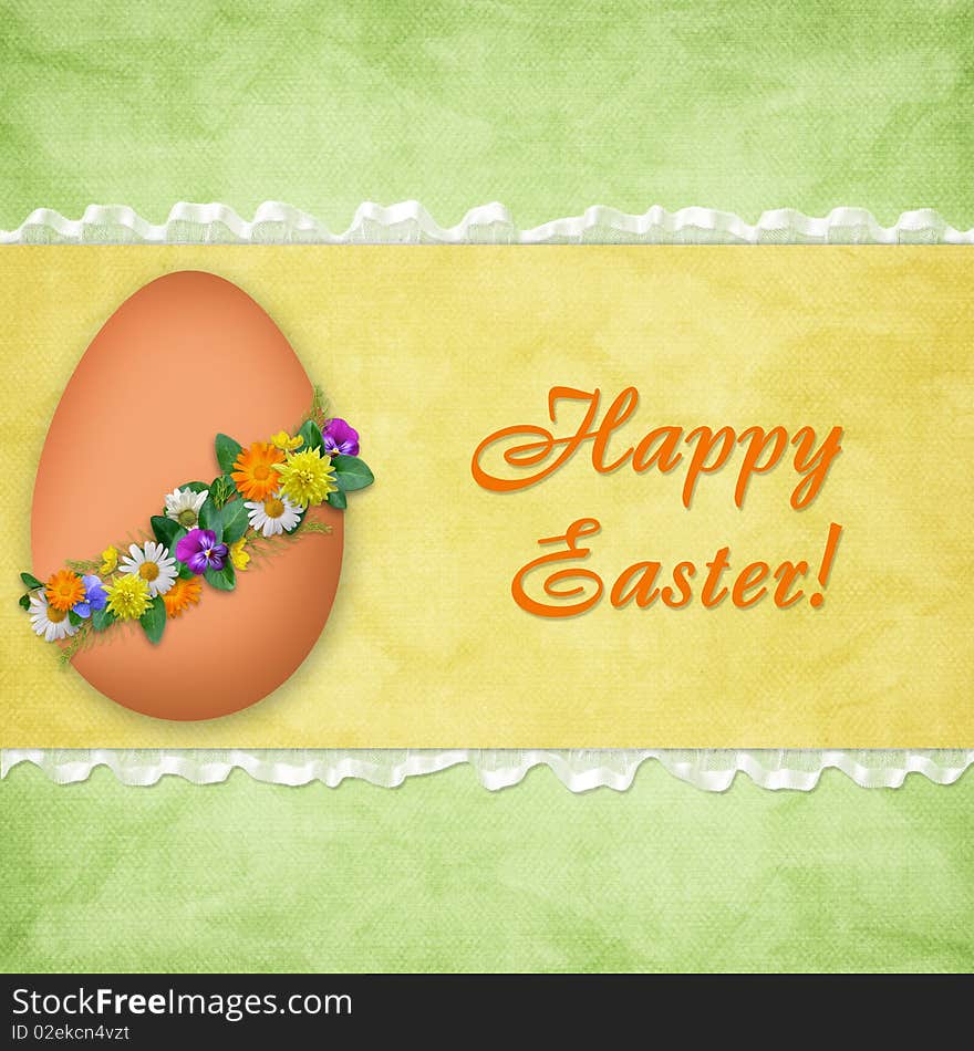 Easter Card For The Holiday With Egg