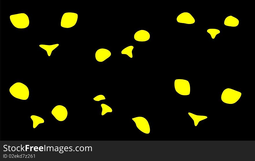 Cat faces yellow on a black background. Cat faces yellow on a black background