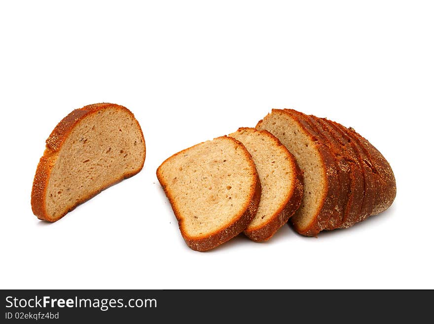 Lithuanian bread wheat-rye on a white background