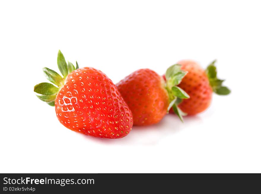 Juicy strawberries isolated on white background. Juicy strawberries isolated on white background