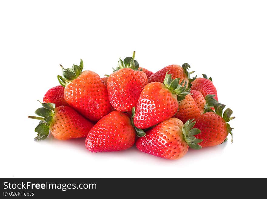 Juicy strawberries isolated on white background. Juicy strawberries isolated on white background