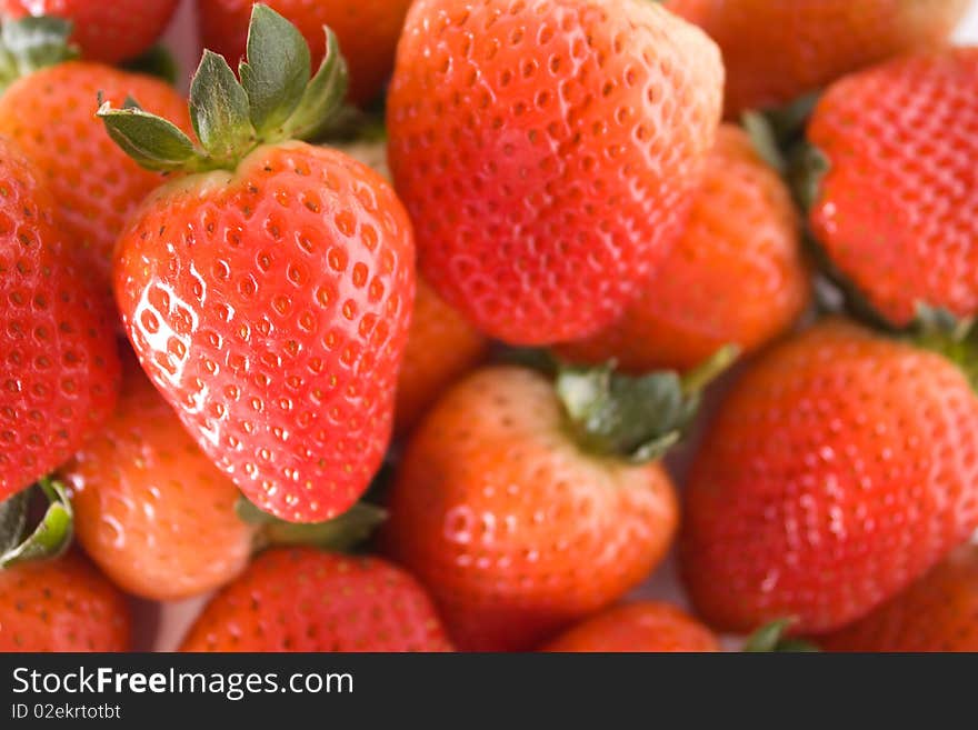 Sweet and juicy red strawberries