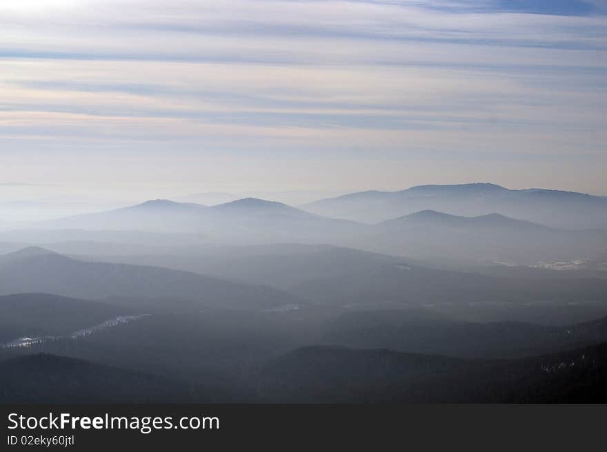 Mountains in clouds