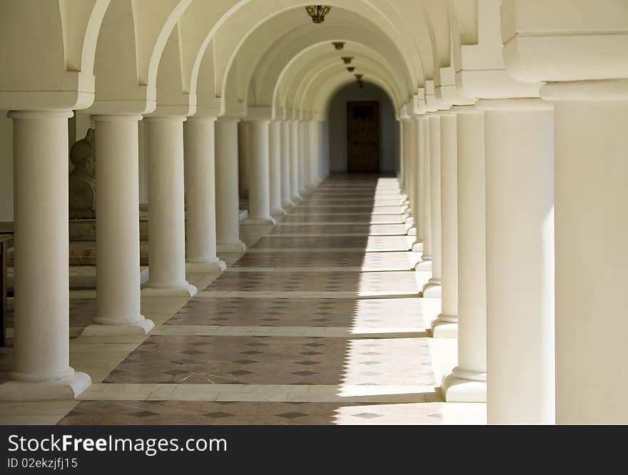 Columns at a mountain monastery