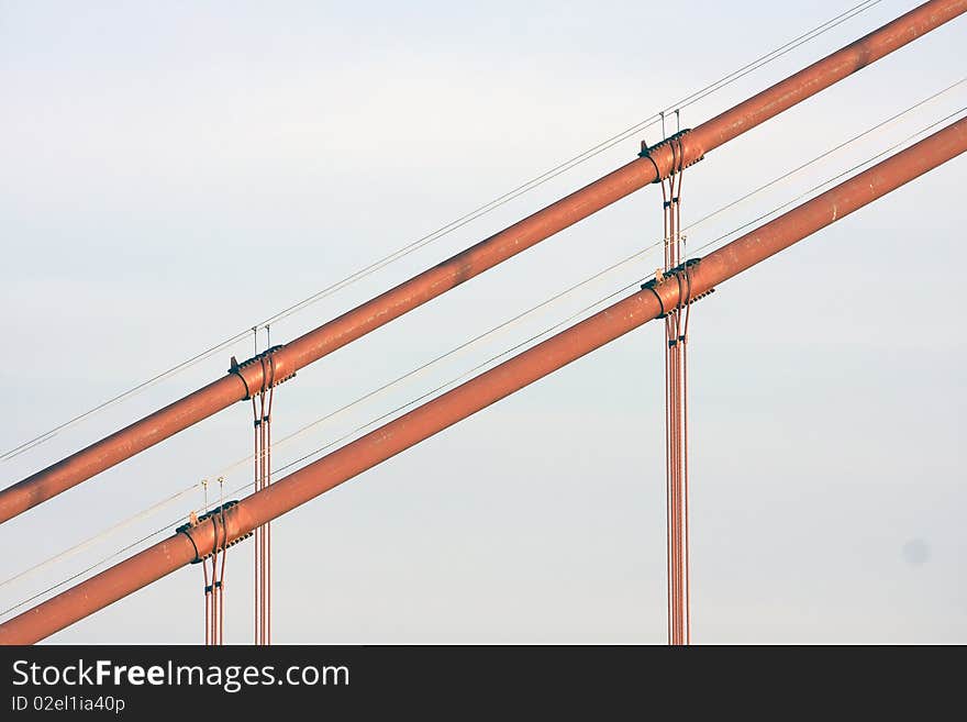 Close look at the Golden Bridge of San Francisco