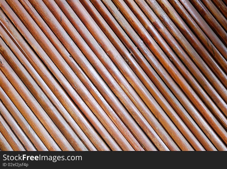 Close up bamboo wall of the house