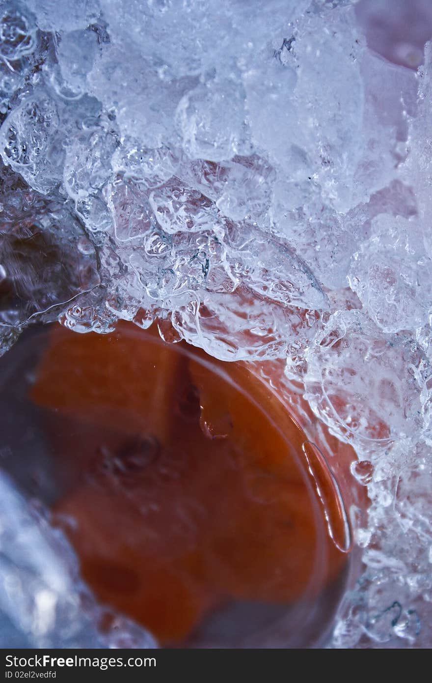 Fresh fruit color in the freezing cabinet. Fresh fruit color in the freezing cabinet